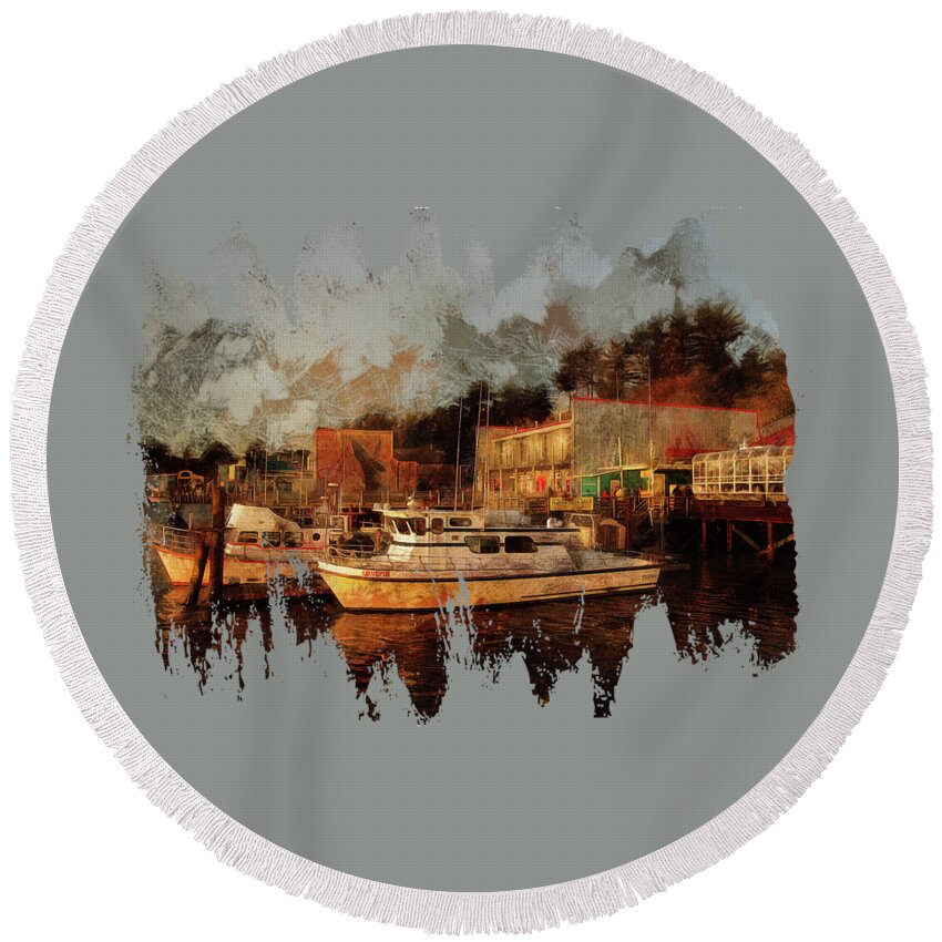 Newport Round Beach Towel featuring the photograph Fishing Trips Daily by Thom Zehrfeld