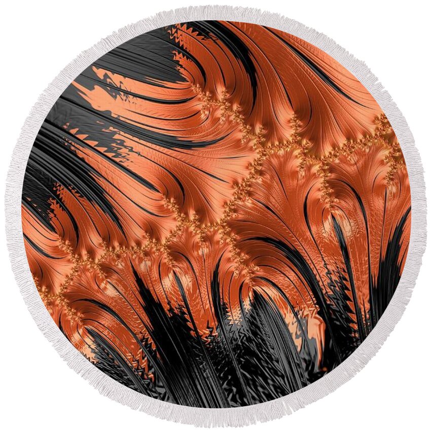 Abstract Round Beach Towel featuring the photograph Flamenco - Series Number 2 by Barbara Zahno