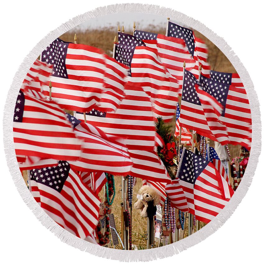 9/11 Round Beach Towel featuring the photograph Flight 93 by Jean Macaluso