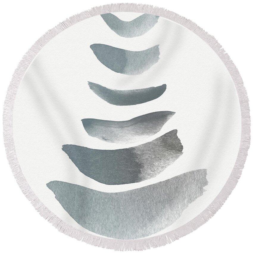 Spa Round Beach Towel featuring the mixed media Floating 1- Zen Art by Linda Woods by Linda Woods