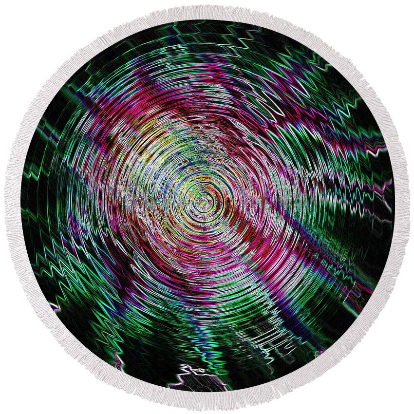 Digital Art Round Beach Towel featuring the photograph Floral Abstract by Julia Stubbe