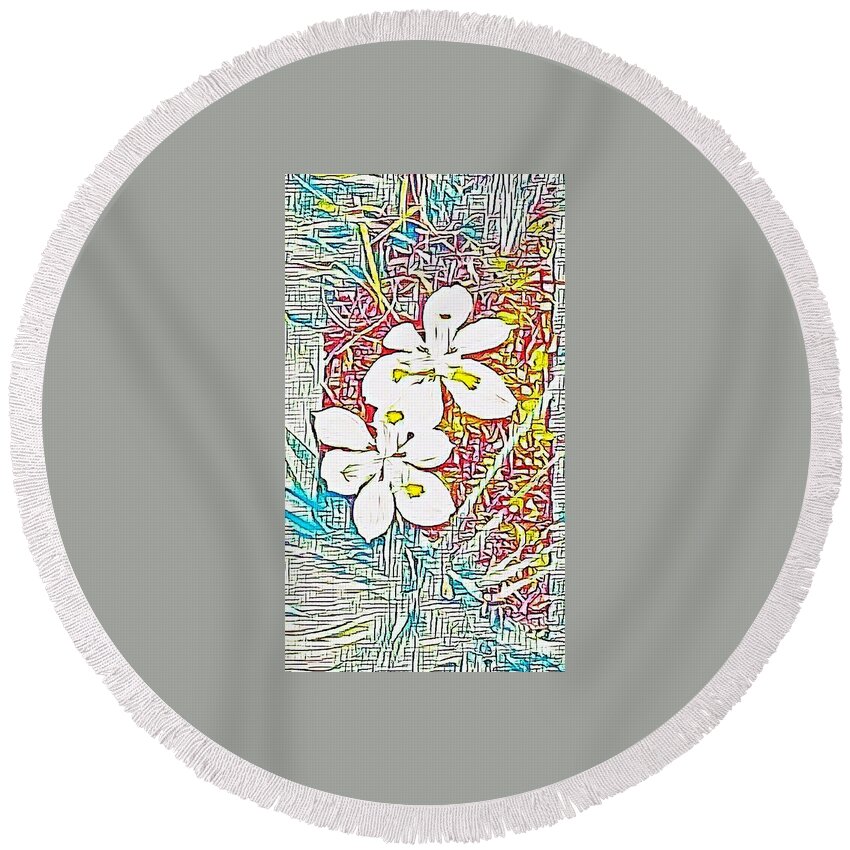 Floral Round Beach Towel featuring the photograph Floral art by Steven Wills