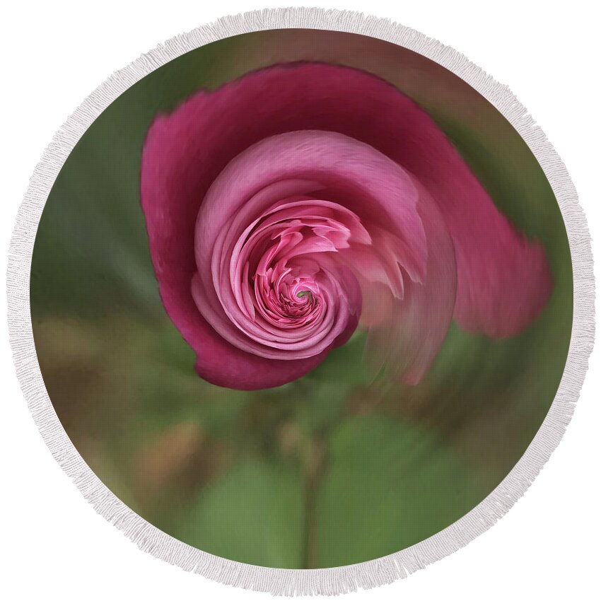 Rose Round Beach Towel featuring the photograph Floral fantasy 1 by Usha Peddamatham