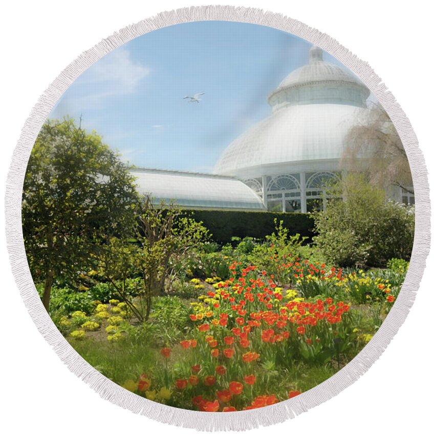 Nybg Round Beach Towel featuring the photograph Floral Notes by Diana Angstadt