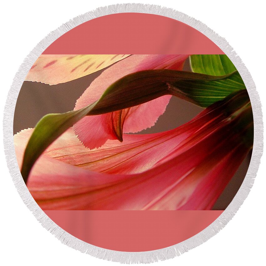 Flower Round Beach Towel featuring the photograph Flow by Kae Cheatham