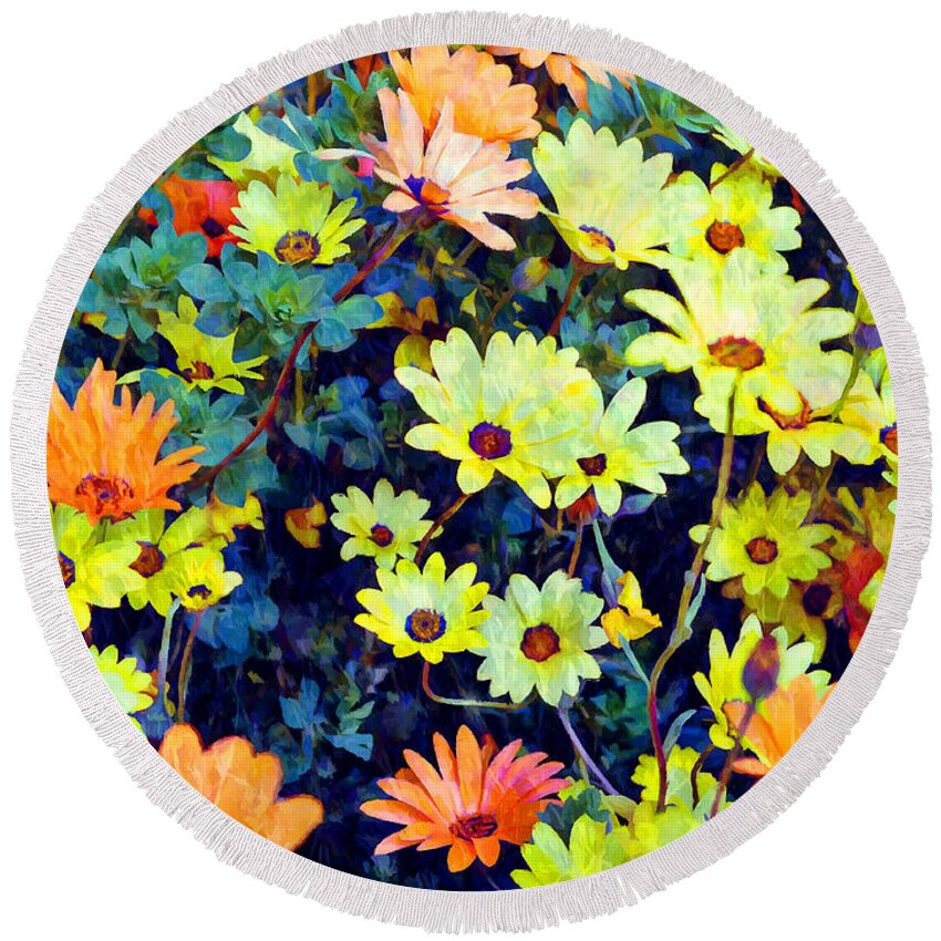 Flower Power Round Beach Towel featuring the photograph Flower Power by Glenn McCarthy Art and Photography