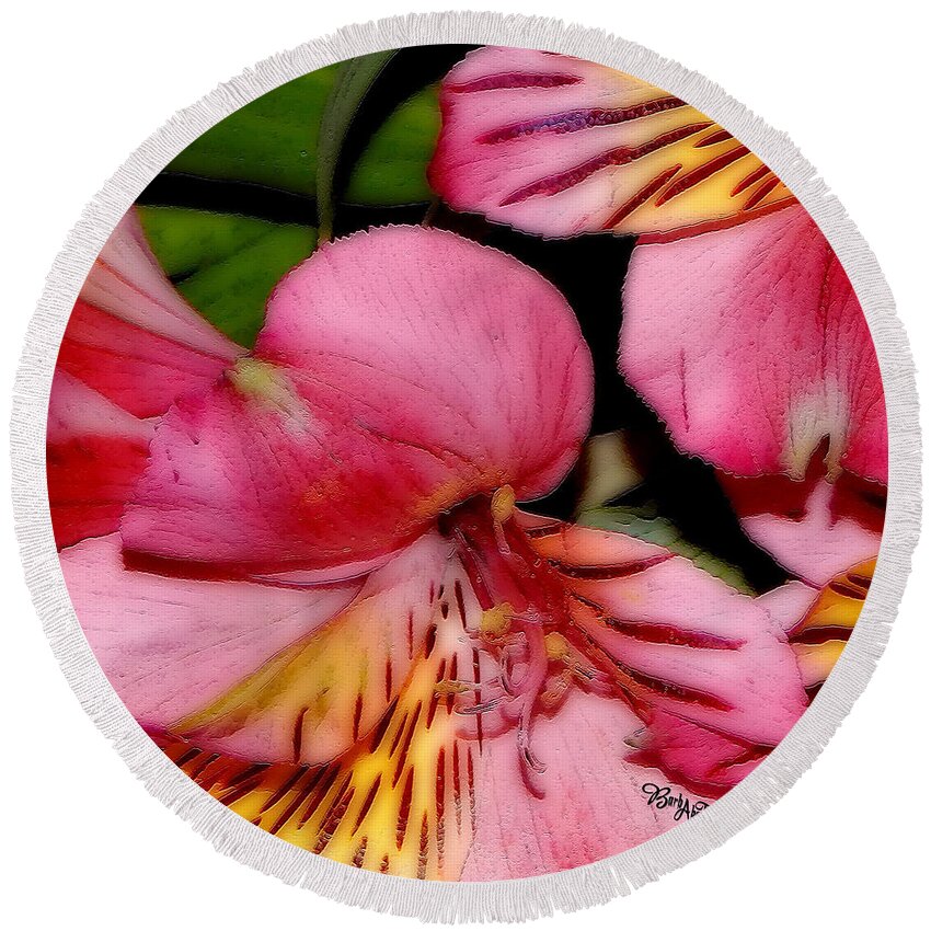 Barbara Tristan Round Beach Towel featuring the photograph Flowers # 8728_1 by Barbara Tristan