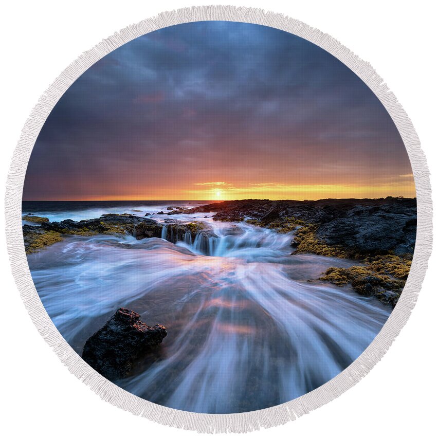 Landscape Round Beach Towel featuring the photograph Follow Through by Christopher Johnson