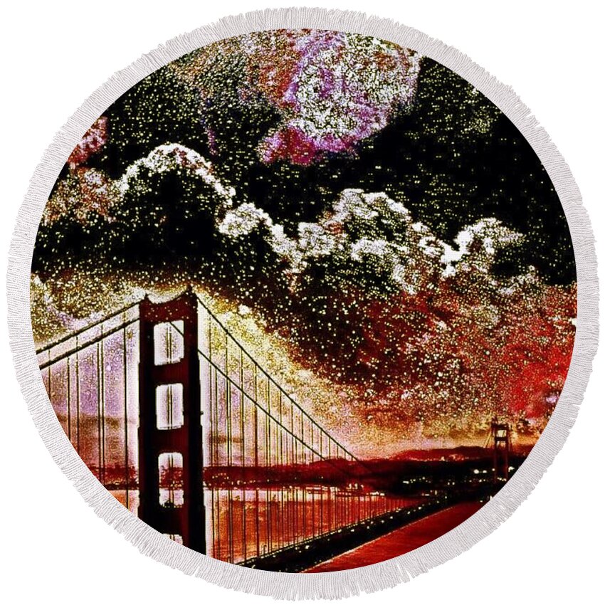 Bridges Round Beach Towel featuring the photograph For My Sister Far Away by Nick Heap