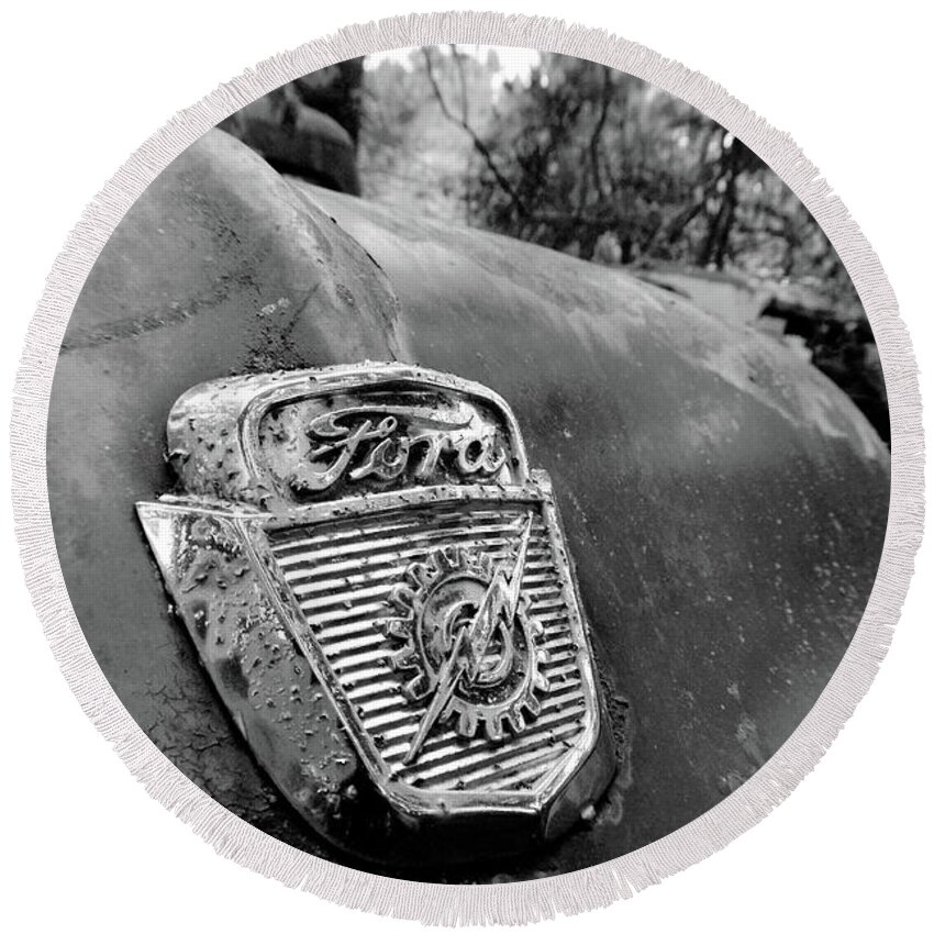 Ford Round Beach Towel featuring the photograph Ford by Matthew Mezo