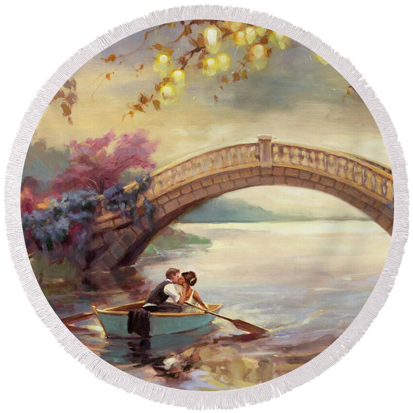 Romance Round Beach Towel featuring the painting Forever Yours by Steve Henderson
