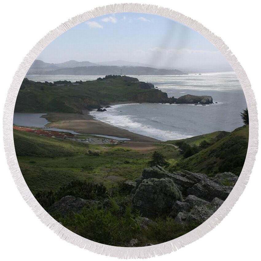 Fort Cronkhite Round Beach Towel featuring the photograph Fort Cronkhite by Jeff Floyd CA