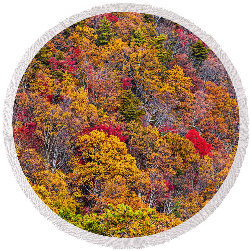 Fort-mountain Round Beach Towel featuring the photograph Fort Mountain State Park #2 by Bernd Laeschke