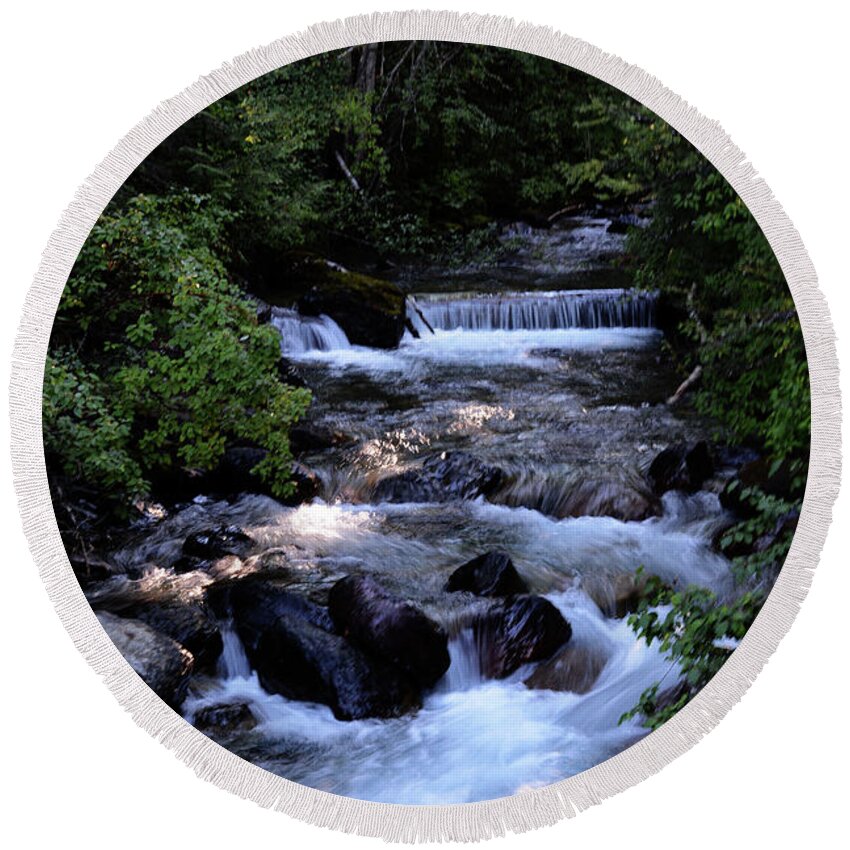 Lost Creek Round Beach Towel featuring the photograph Found on Lost Creek by Whispering Peaks Photography