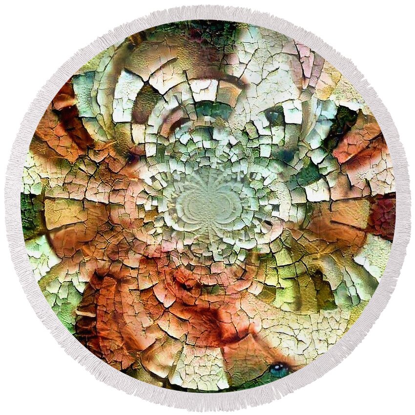 Stucco Round Beach Towel featuring the digital art Fractal abstract by Bruce Rolff