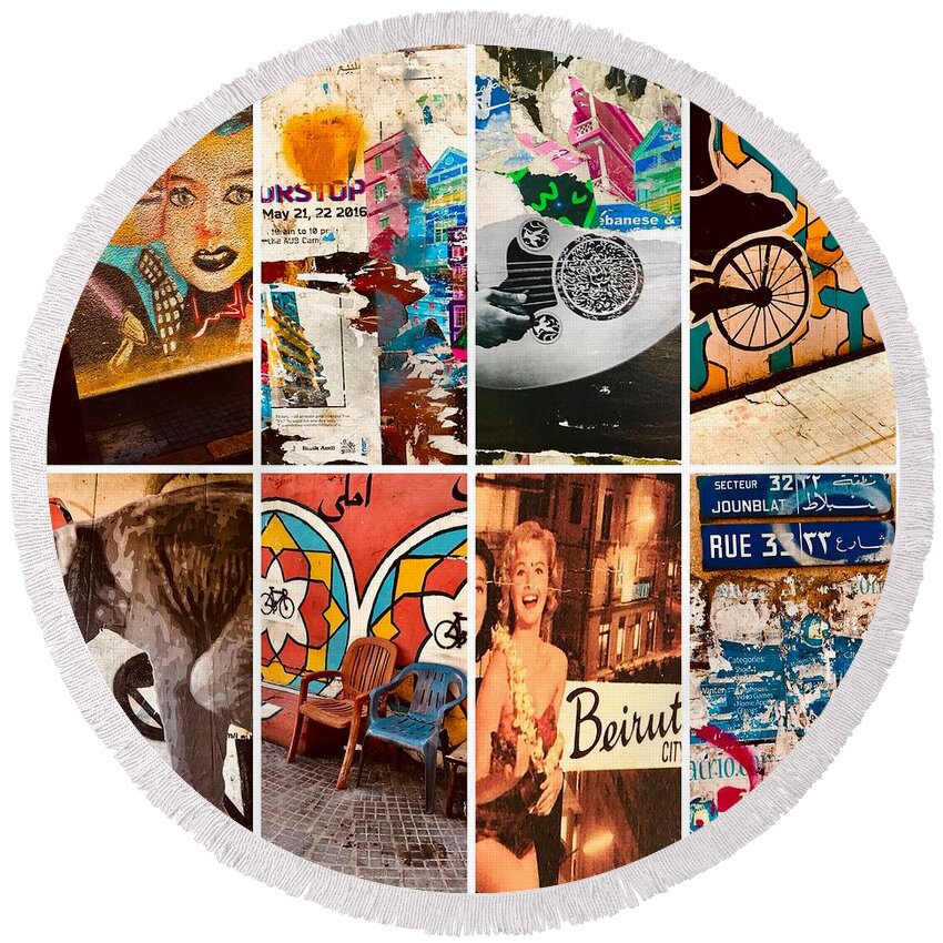  Round Beach Towel featuring the photograph Funkiest Beirut by Funkpix Photo Hunter