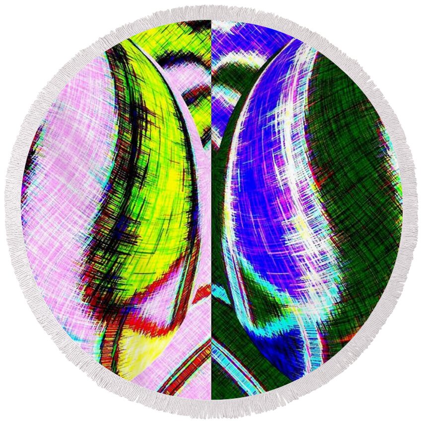 Abstract Round Beach Towel featuring the digital art Fusion Design 4 by Will Borden