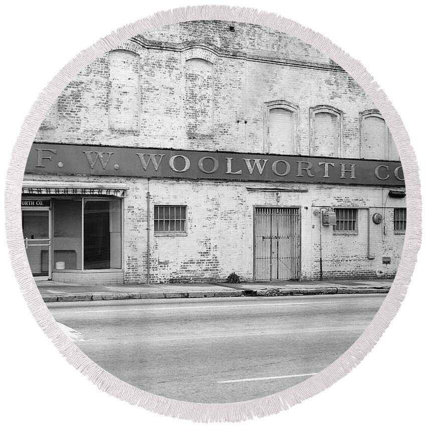 Fine Art Round Beach Towel featuring the photograph F.W. Woolworth Co. by Rodney Lee Williams