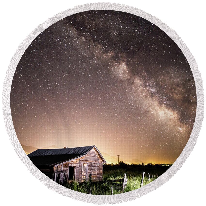 Star Valley Round Beach Towel featuring the photograph Galaxy in Star Valley by Wesley Aston