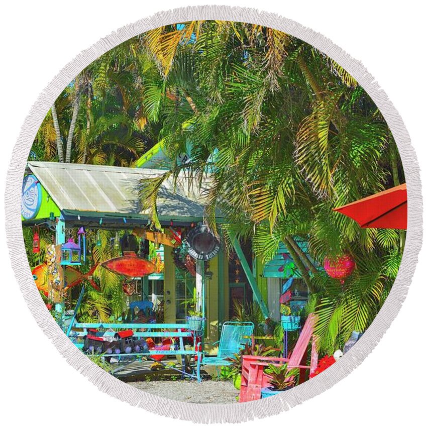 Placida Round Beach Towel featuring the photograph Gallery by Alison Belsan Horton