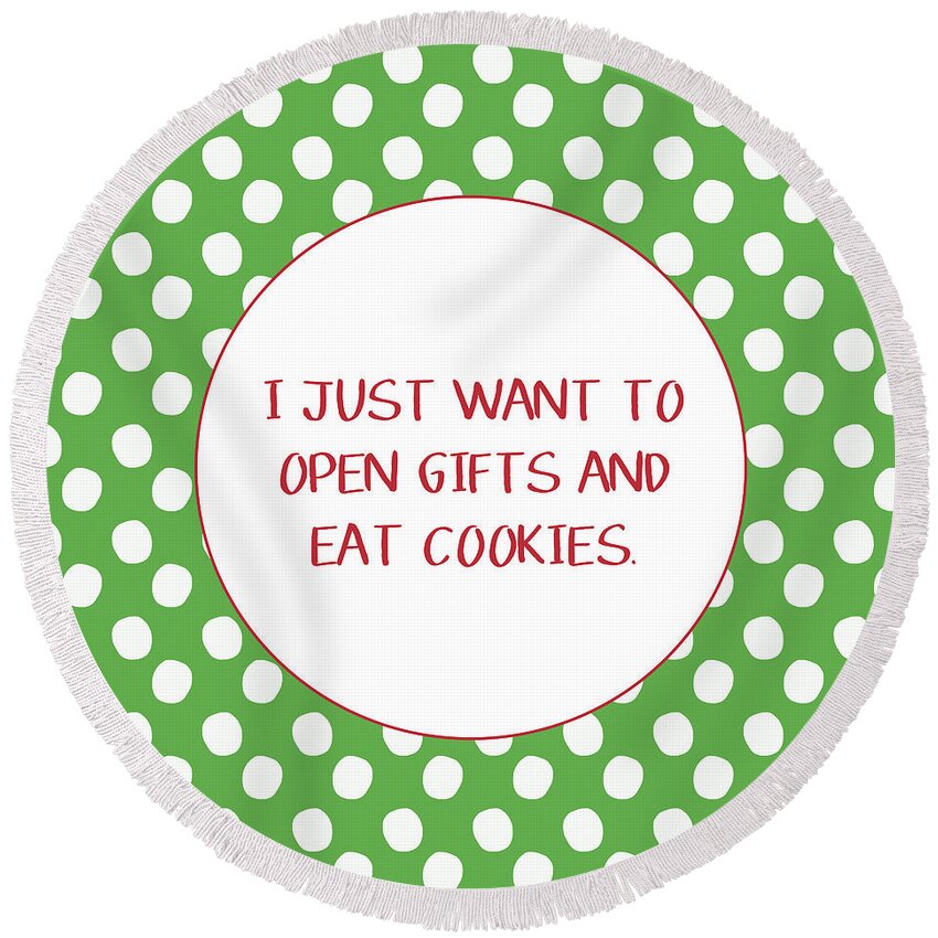Christmas Cookie Round Beach Towels