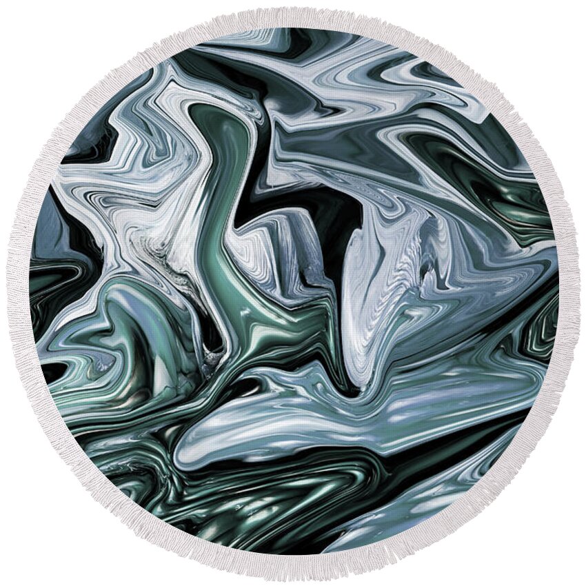 Abstract Round Beach Towel featuring the photograph Glacial by Mike Eingle