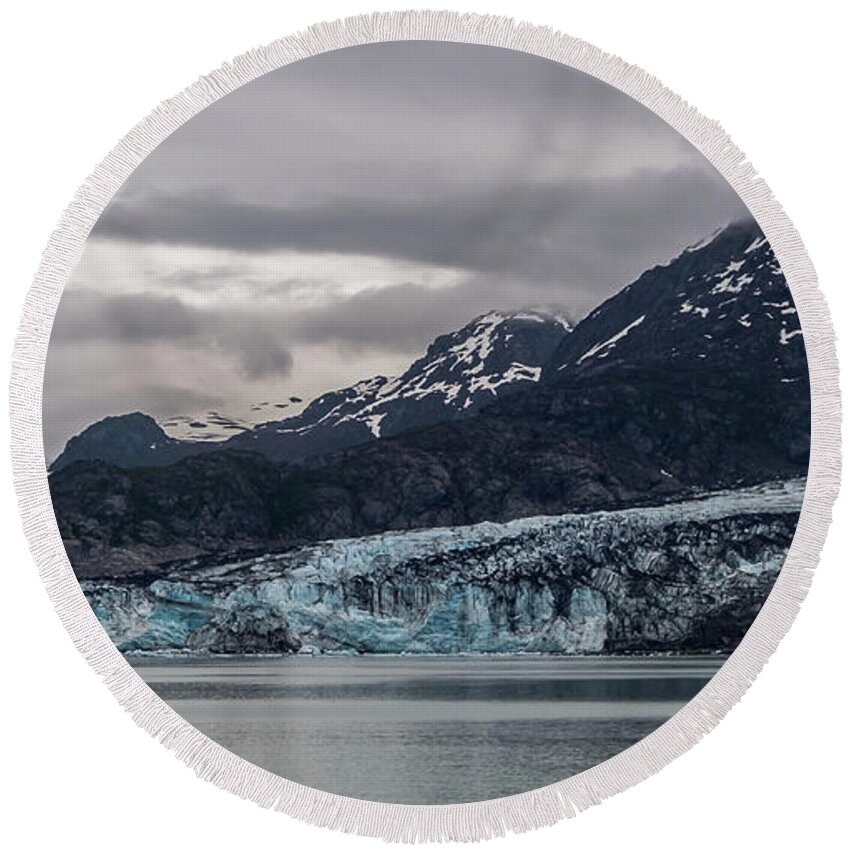 Glacier Bay National Park Round Beach Towel featuring the photograph Glacier Bay by Ed Clark