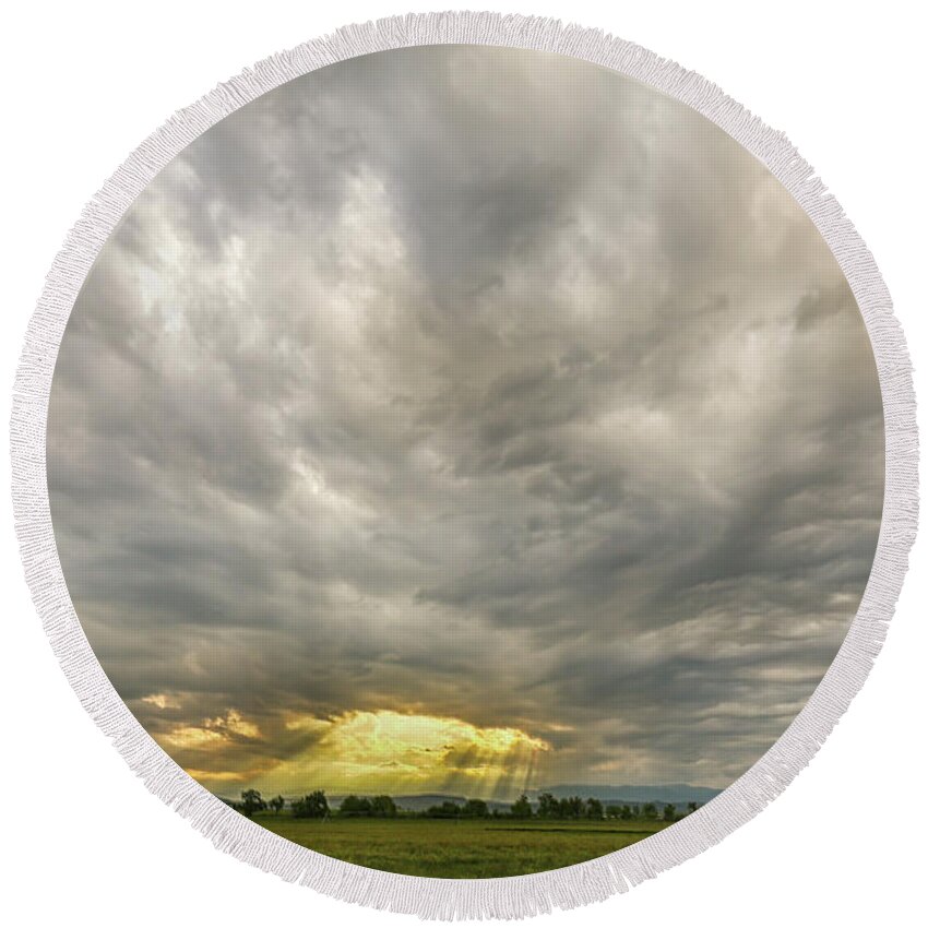 Scenic Round Beach Towel featuring the photograph Glimmer Of Hope by James BO Insogna