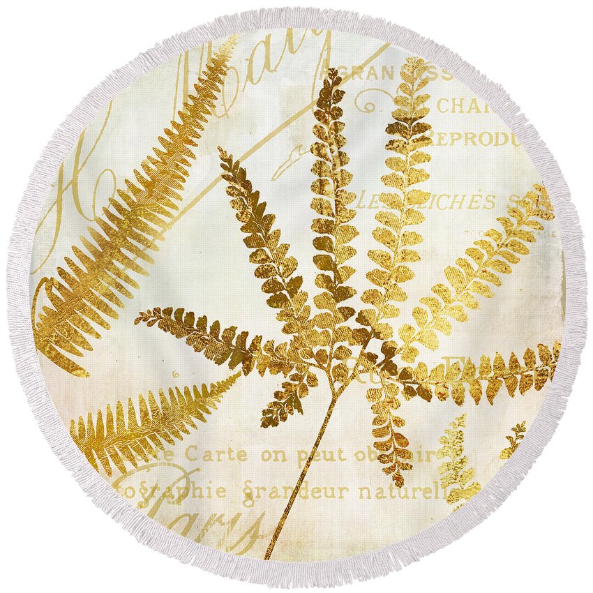 Ferns Round Beach Towel featuring the painting Golda II by Mindy Sommers