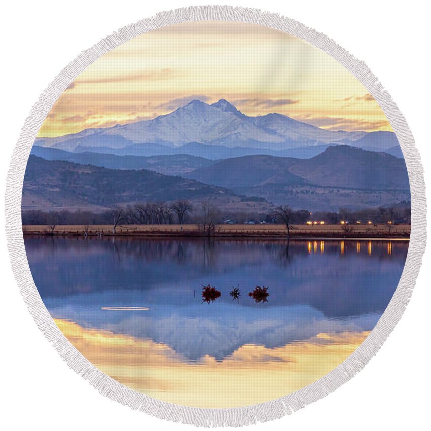 Scenic Round Beach Towel featuring the photograph Golden View by James BO Insogna