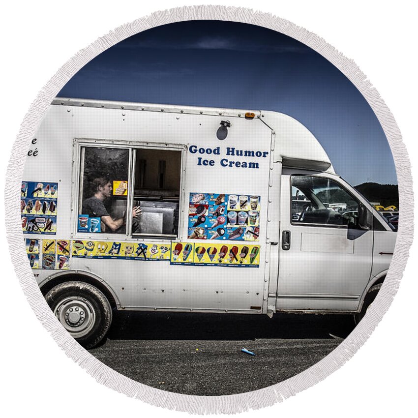 Good Round Beach Towel featuring the photograph Good Humor Ice Cream Truck by Edward Fielding