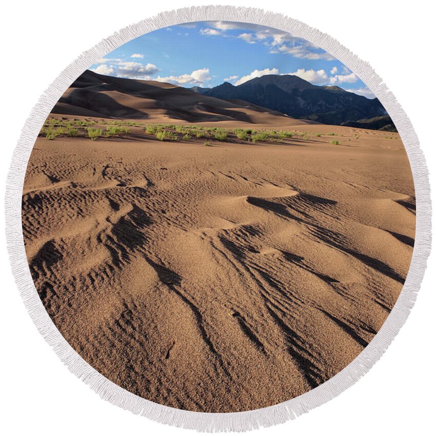 Great Sand Dunes Round Beach Towel featuring the photograph Great Sand Dunes N.P., Colorado, USA by Kevin Shields