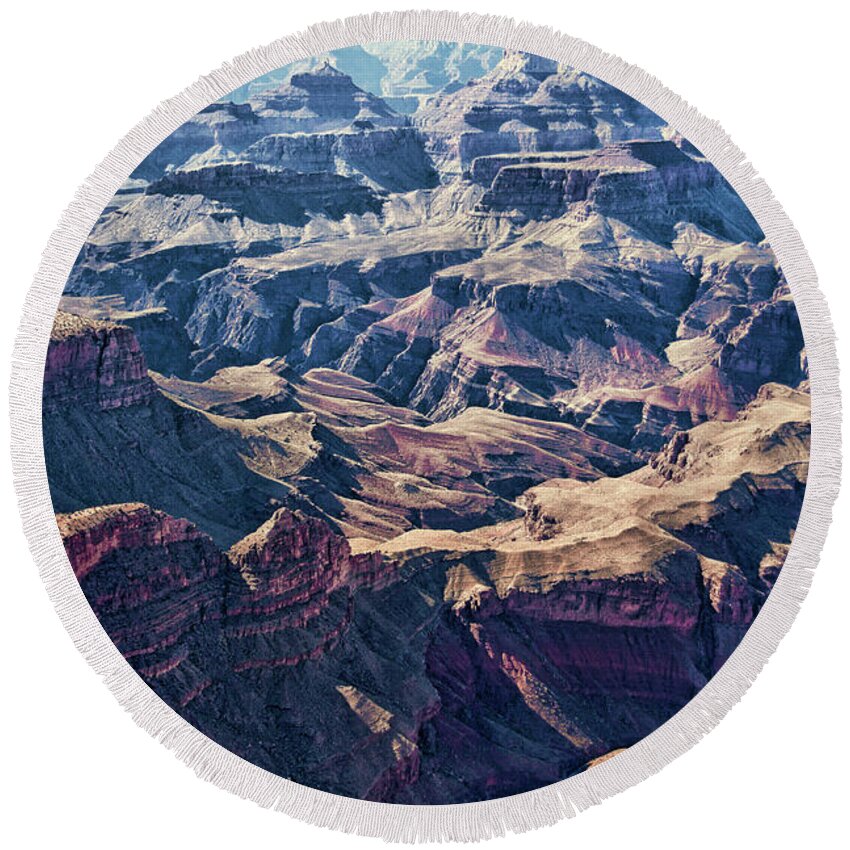 Grand Canyon National Park Round Beach Towel featuring the photograph Grand Canyon Arizona 6 by Tatiana Travelways