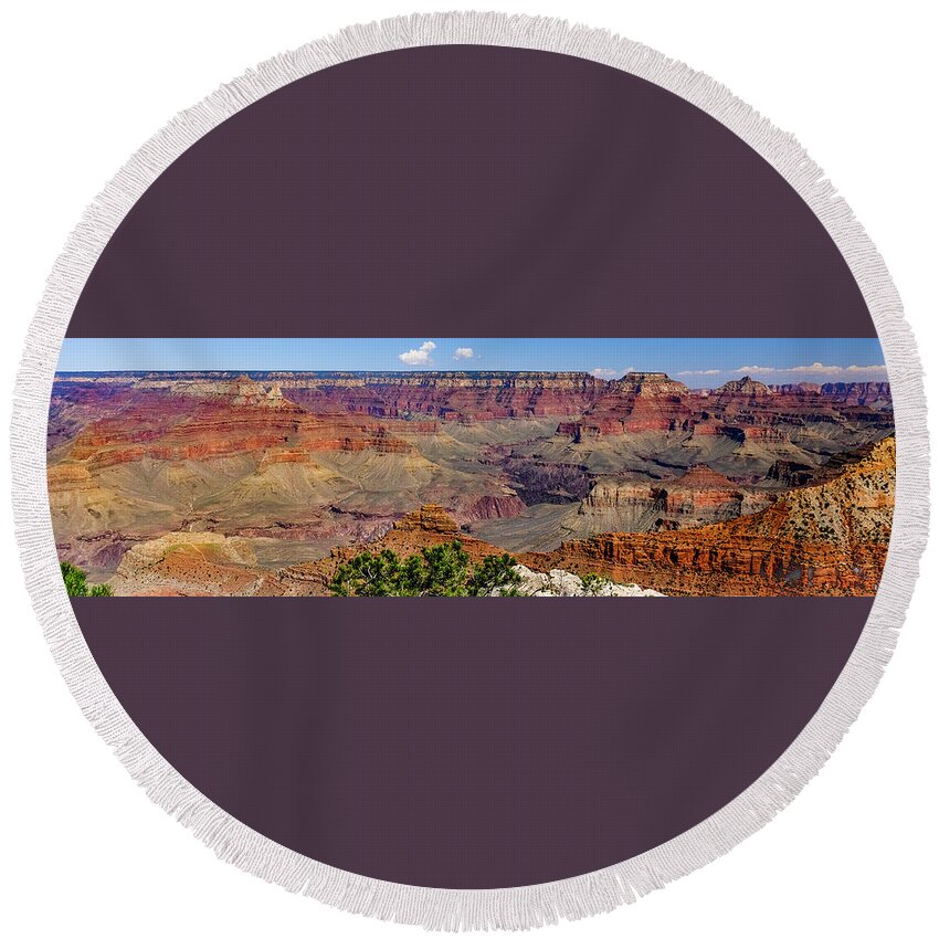 Arizona Round Beach Towel featuring the photograph Grand Canyon by John Roach