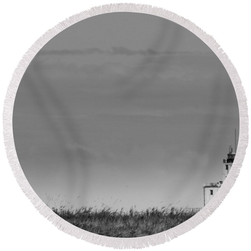  Round Beach Towel featuring the photograph Gray Harbor in Wisconsin by Kimberly Woyak