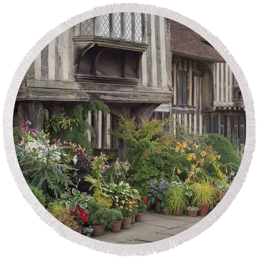 Golden Round Beach Towel featuring the photograph Great Dixter House and Gardens by Perry Rodriguez