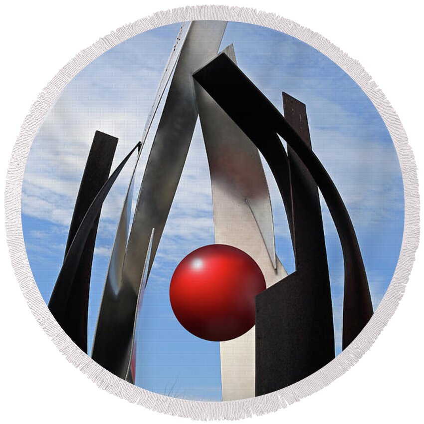 Abstract Round Beach Towel featuring the photograph Growing Sculpture by Christopher McKenzie