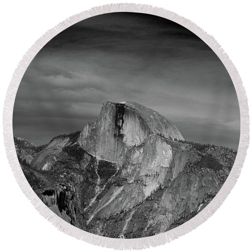 Columbia Rock Round Beach Towel featuring the photograph Half Dome from Columbia Rock by Raymond Salani III