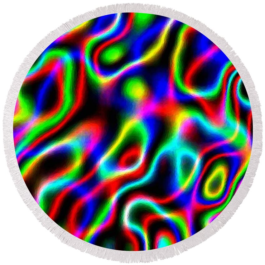 Abstract Round Beach Towel featuring the digital art Harmony 36 by Will Borden