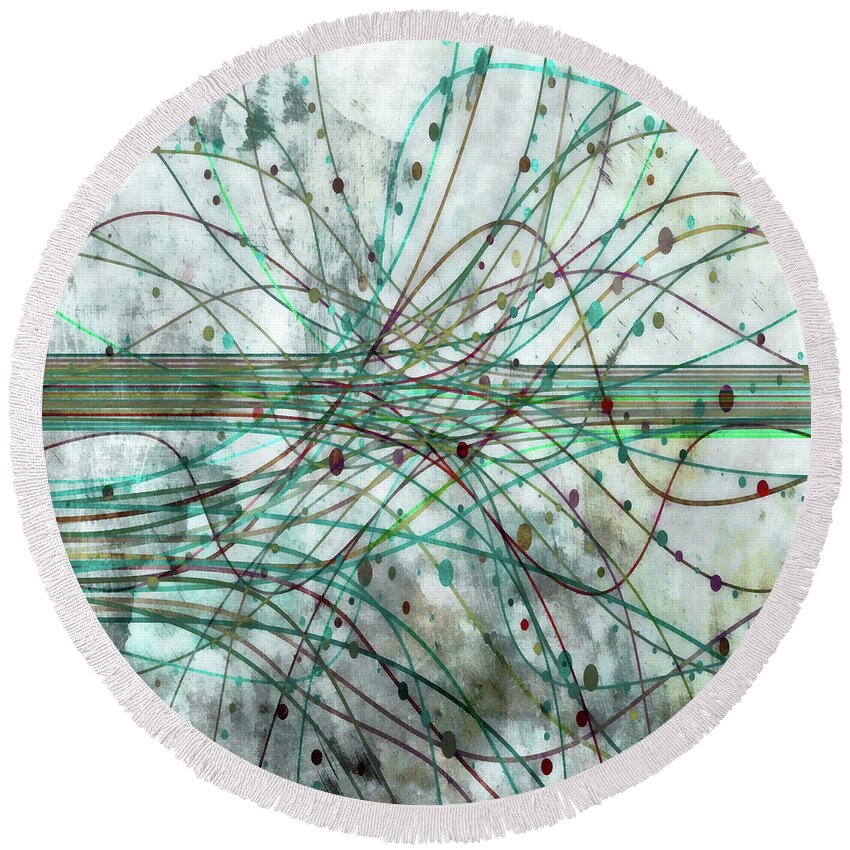 Harness Round Beach Towel featuring the digital art Harnessing Energy 3 by Angelina Tamez