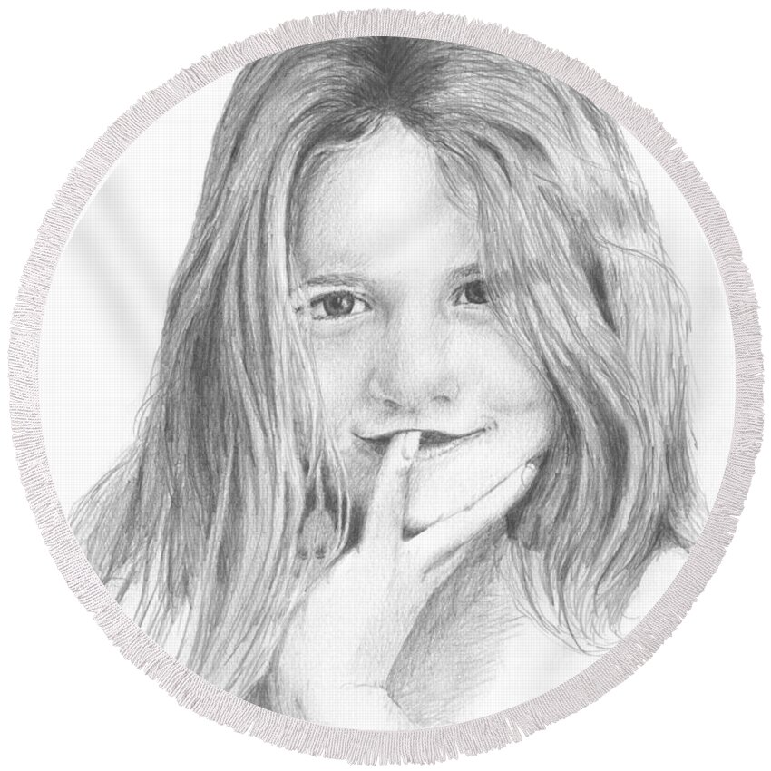 Girl Round Beach Towel featuring the photograph Harper Age Six by Daniel Reed