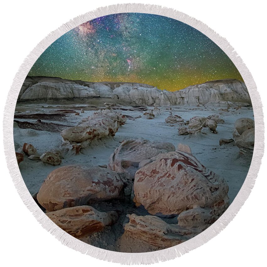 Astronomy Round Beach Towel featuring the photograph Hatched by the Stars by Ralf Rohner