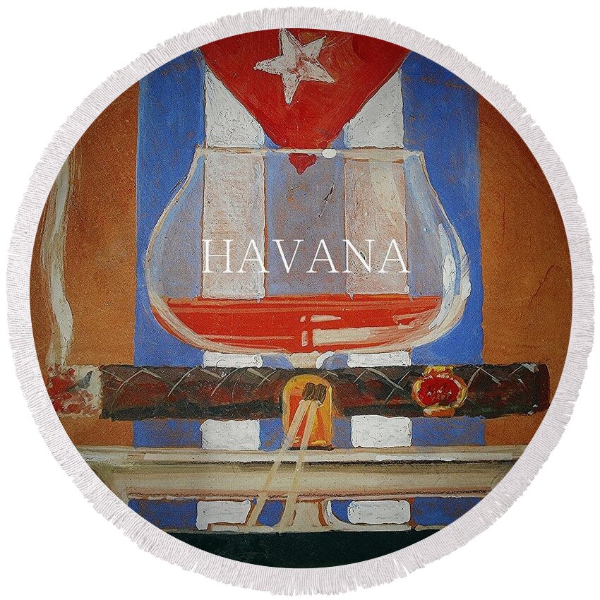 Cuban Cigar Round Beach Towel featuring the photograph Havana by Andrew Drozdowicz