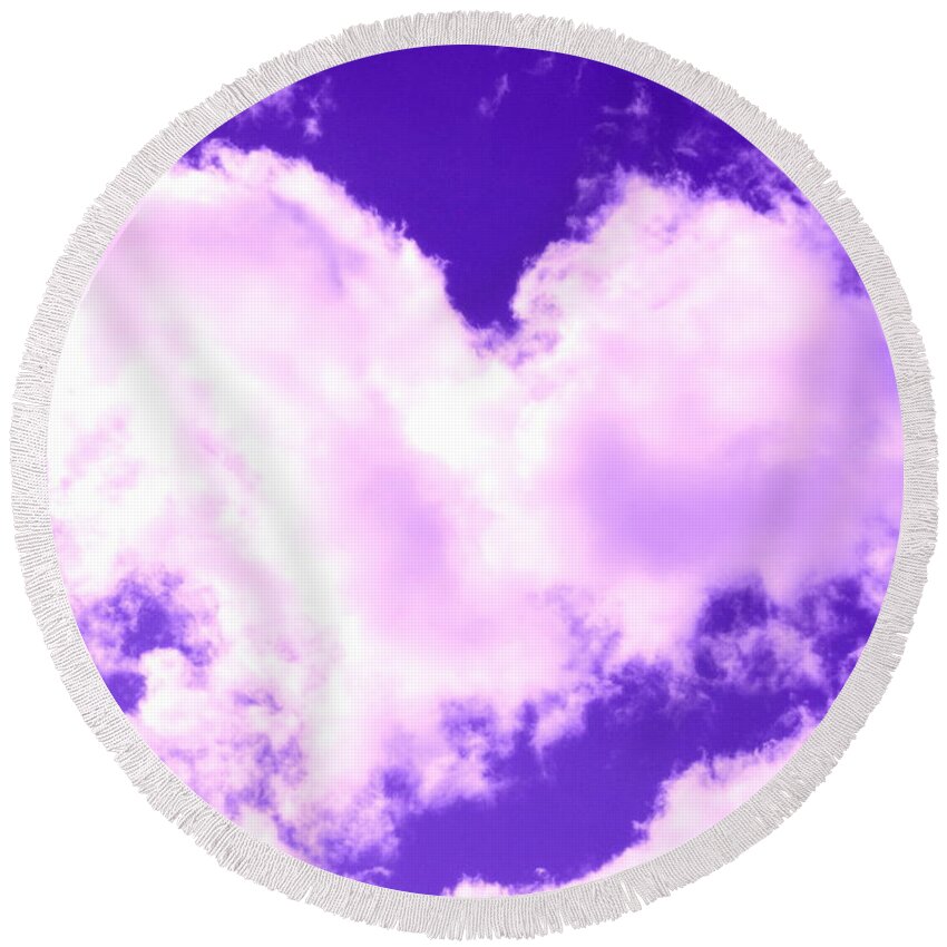 Sedona Round Beach Towel featuring the photograph Heart Cloud in Sedona by Mars Besso