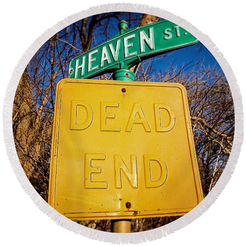 Heaven Round Beach Towel featuring the photograph Heavenly Irony by Todd Klassy