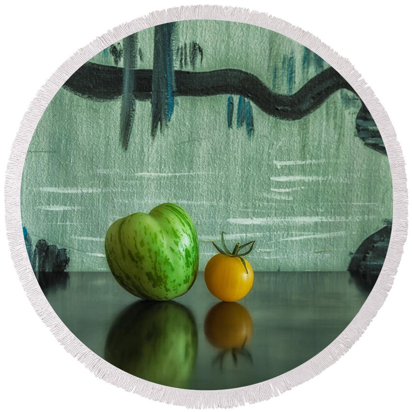 Abstract Round Beach Towel featuring the photograph Heirlooms by Jonathan Nguyen