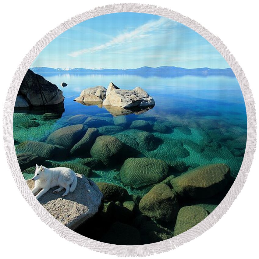 Lake Tahoe Round Beach Towel featuring the photograph Hello Gorgeous by Sean Sarsfield