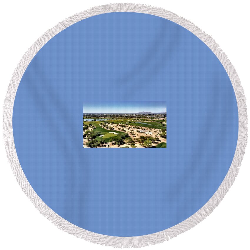 Scottsdale Round Beach Towel featuring the photograph Hello by Michael Albright