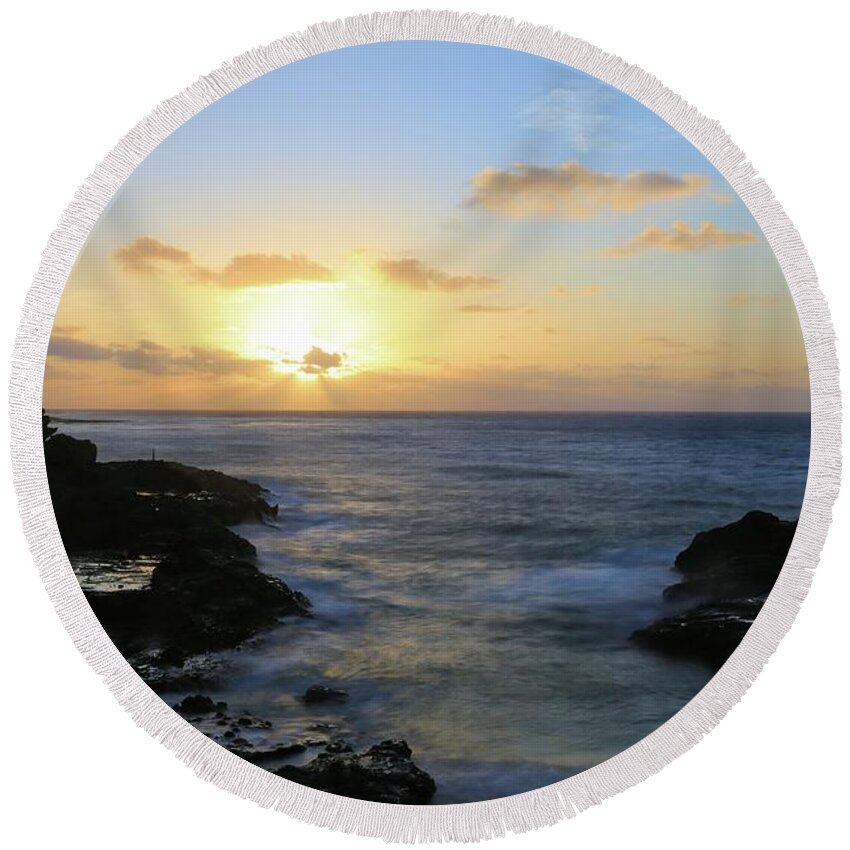 Photosbymch Round Beach Towel featuring the photograph Here to Eternity by M C Hood