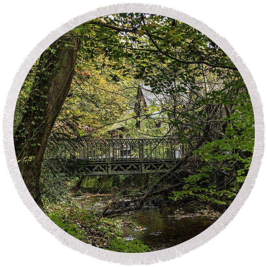 Season Round Beach Towel featuring the photograph Hidden Bridge at Offas Dyke by Spikey Mouse Photography